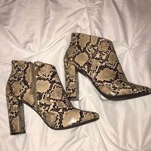 Snake skin booties